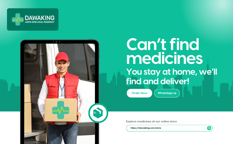Can’t find medicines? Order now at Dawaking pharmacy
